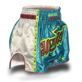 Aqua Blue Single Panel Stars Muay Thai Shorts