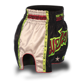 Black and Green Single Panel Stars Muay Thai Shorts