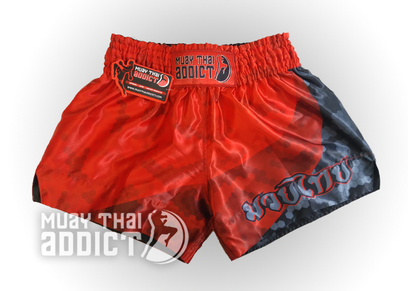 Honeycomb Fade Camo Muay Thai Shorts - Red
